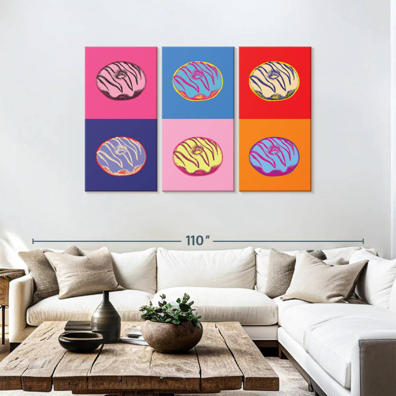Yarlin Colorful Doughnuts Pop, 48" H x 74" W
