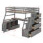 Lit mezzanine simple avec 7 tiroirs, tablettes et bureau-2012853473