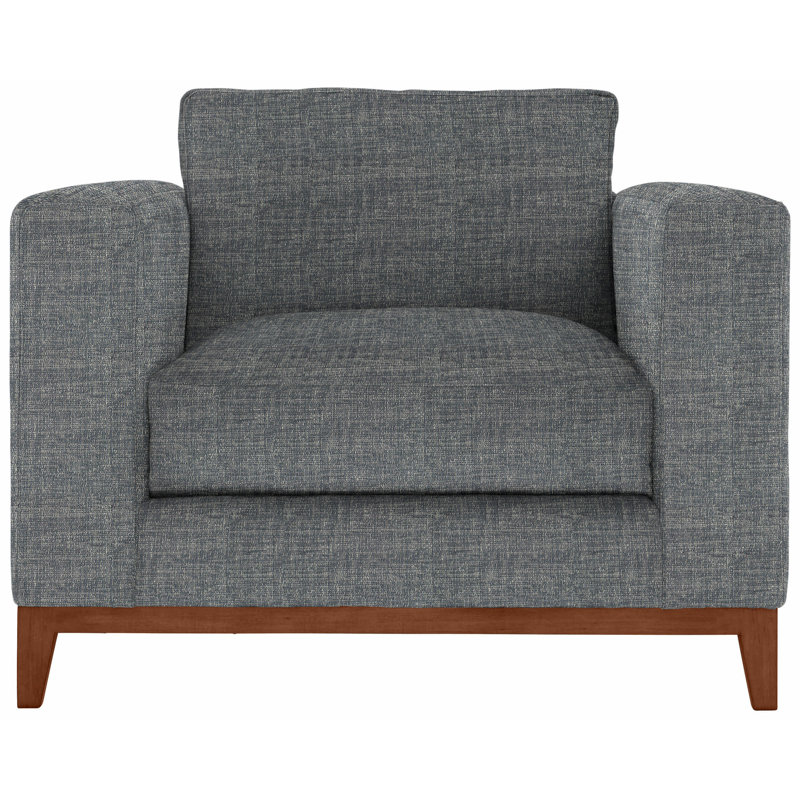 Noel 40" Wide Armchair, Dark Gray Chenille 5533-011, Tobacco Distressed