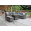 PARIS 7pc Deluxe Modular Corner Dining Set 2pc LH / RH Sofa, 1pc Corner Chair, 1pc Middle Chair & 1 Bench with 120x120cm Fire pit table