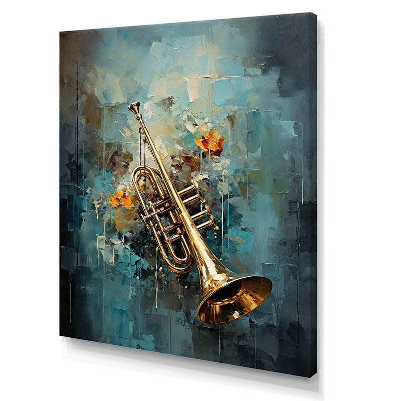 Trombone Tribute Jazzed Jade I, Toile tendue, 20" H x 12" W