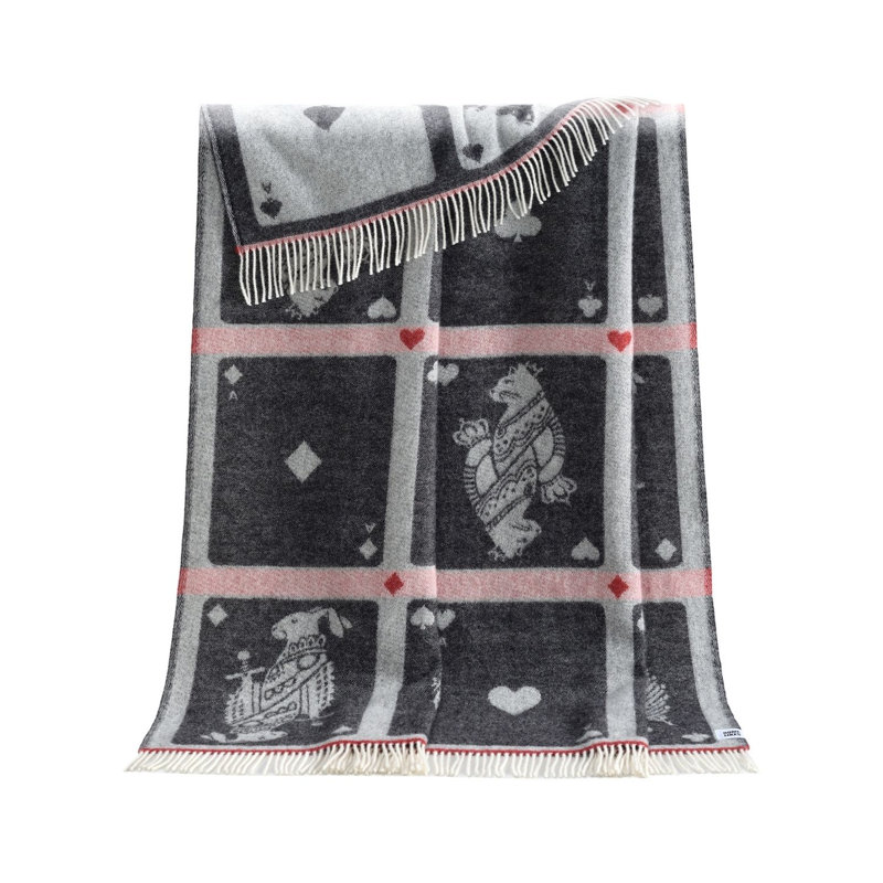 Playing Cards Recycled Merino Wool Throw