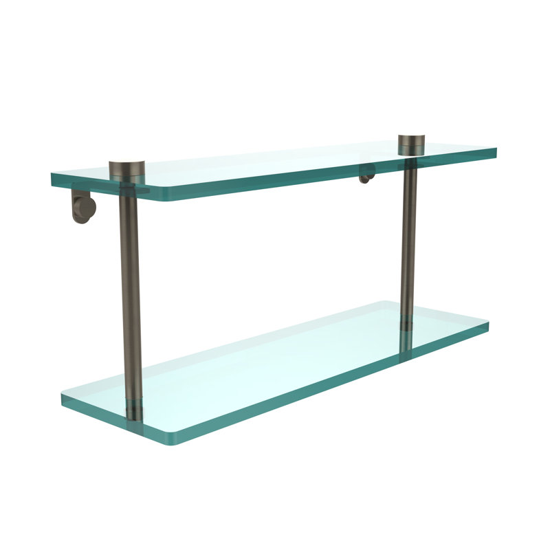 Gober 2 Piece Tiered Shelf, Antique Pewter, 16"