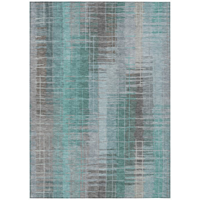 Machine Washable Indoor/Outdoor Millner ACN2261 Stripes Rug
