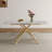 59-Inch Modern Rectangle Expandable Dining Table With Retractable Leaf, Sintered Stone Top & Carbon Steel X-Base, Sturdy 4-6 Person Table For Small Apartments, Kitchen, Dining Room-399614126