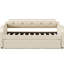 Beige Twin Upholstered Daybed With Trundle And Storage Space Trundle, Padding