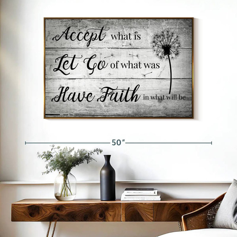 Citation «Have Faith», Cadre flottant doré, 40 po x 27 po