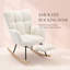 Chaise berçante moderne en sherpa avec repose-pieds rétractable et dossier haut-1281866256
