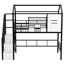 Lit mezzanine en métal avec toit et boîte de rangement-845162227