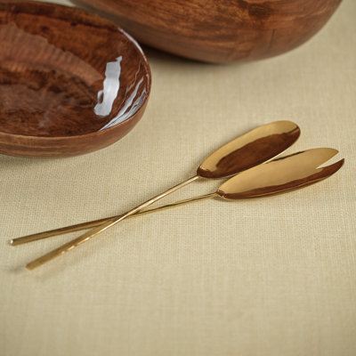 Polished Gold Salad Server Set