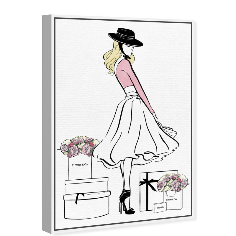 Chapeau Fashion and Glam Floral - impression, Cadre blanc, H 30 po x l 20 po