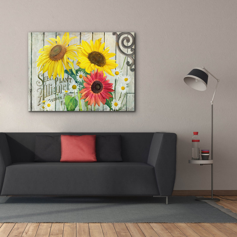 «Farm Seed Sunflowers» par Art Licensing Studio, art mural sur toile, H 40 po x l 54 po