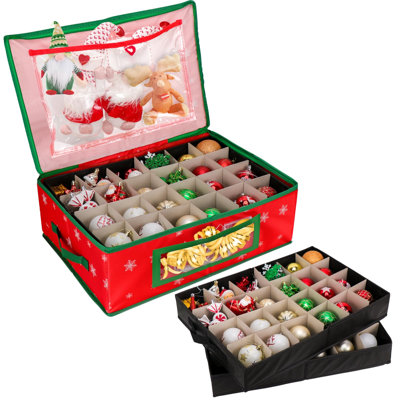 Aufbewahrungsbox Für Weihnachtskugeln Aufbewahrungstasche Weihnachten Mit 2 Ebenen Aufbewahrung Für Weihnachtsdekoration Mit 48 Fächern Aufbewahrung Von Ornamenten Mit Deckel