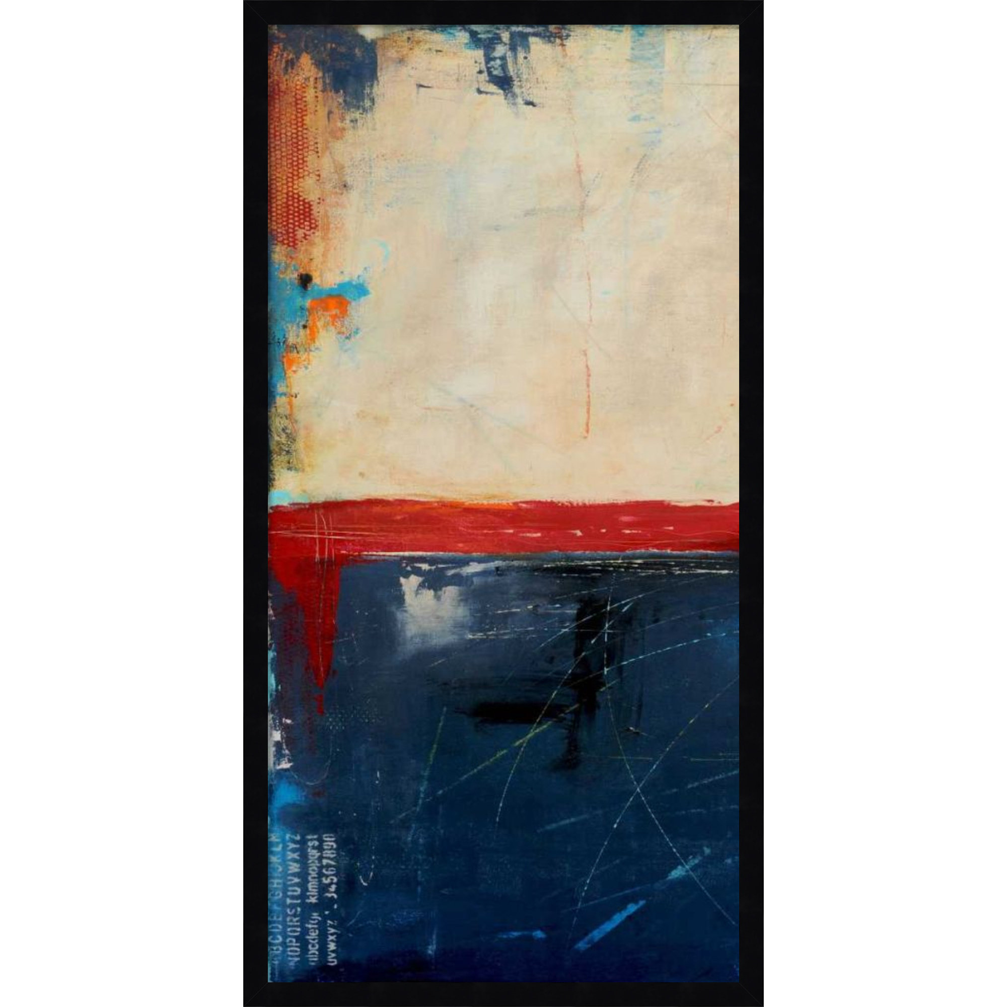 LA Strip I by Mauro Wood Framed Wall Art Print, 33" H x 17" W, Black