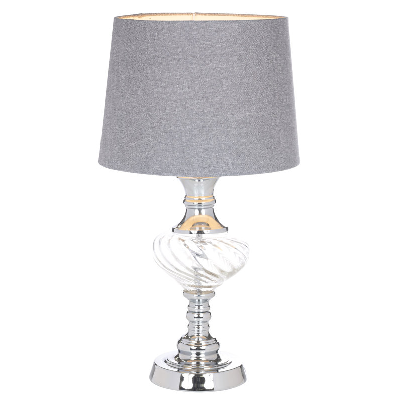 Ursula Table Lamp, Nickel Base/Charcoal Shade