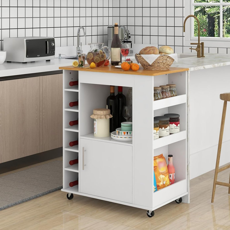 Muneo Wood Kitchen Cart