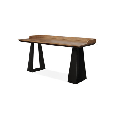 Tan+Black Rectangular Solid Wood+Iron desks