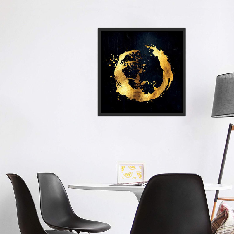 «Digital Enso I» par Daphne Horev - impression, H 37 po x l 37 po x P 1,5 po, Cadre noir vieilli