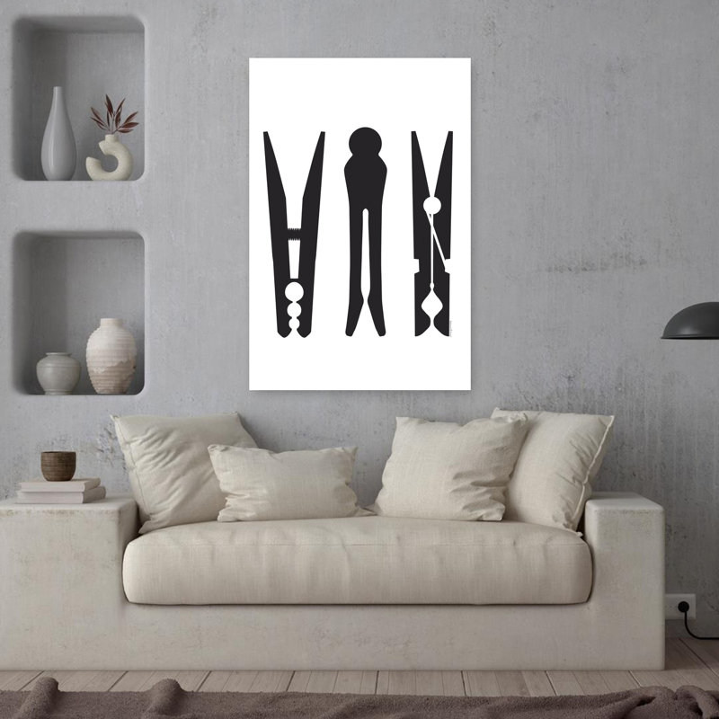 Pinces à linge, art contemporain abstrait, H 36 po x l 24 po