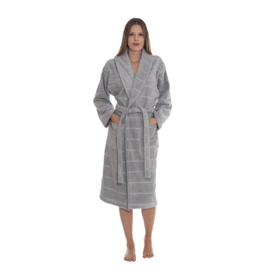 Beebe 100% Cotton Terry Cloth Gender Neutral Mid-Calf Bathrobe with Pockets