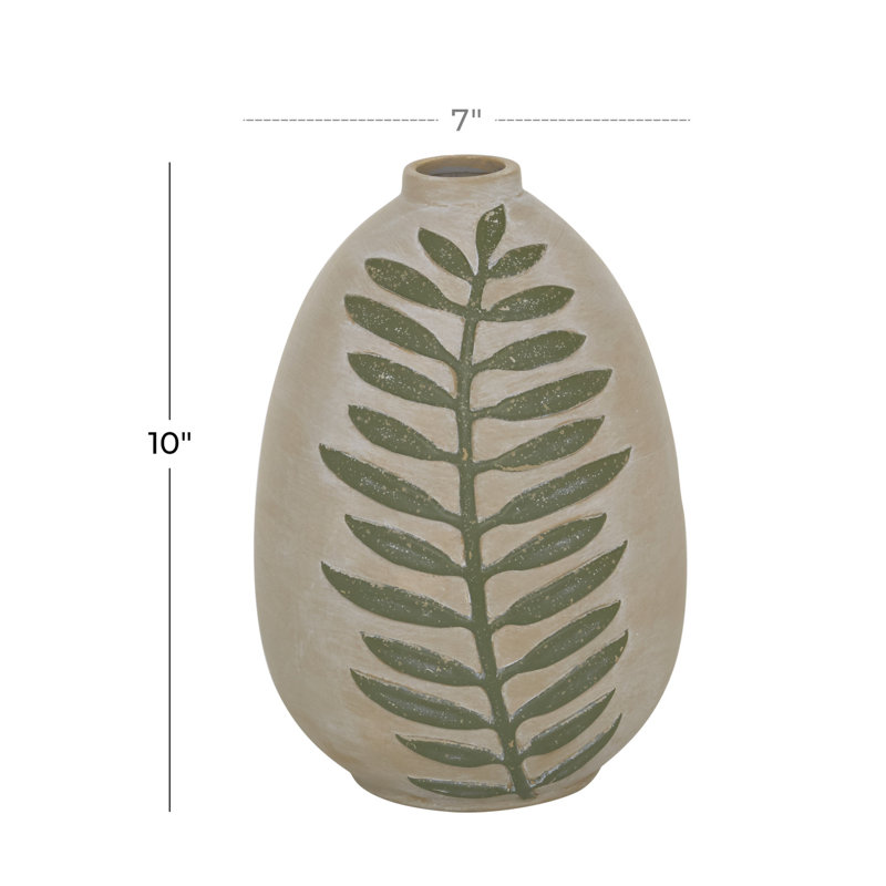 Stoneware Table Vase, 10" H x 7" W x 7" D