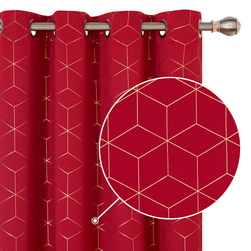 Malone Room Darkening Thermal Curtain, Red, Width 132 x Drop 160cm