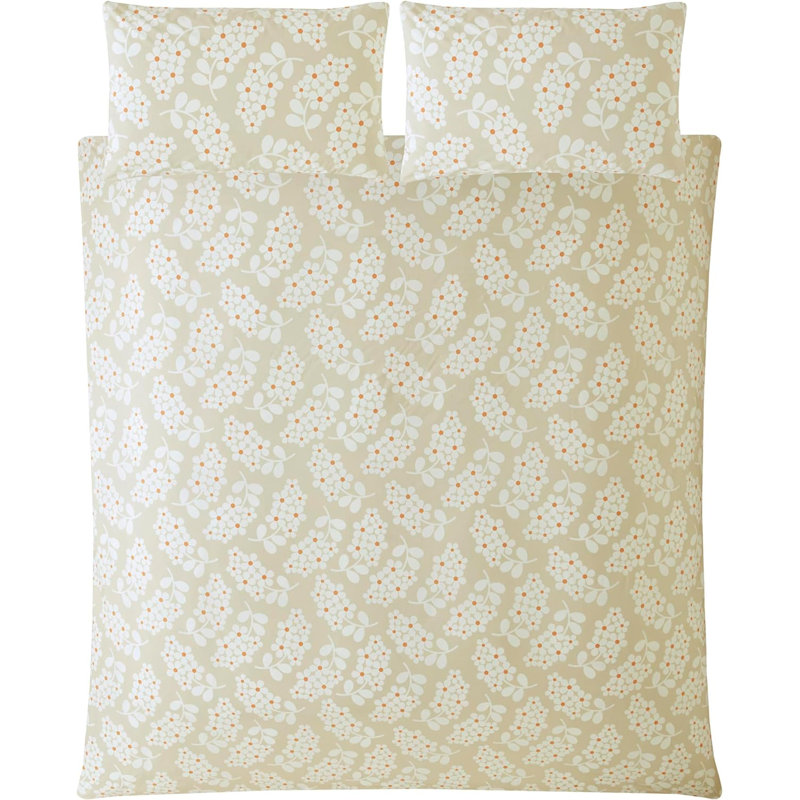 Orla Kiely Wisteria Taupe Duvet Cover Set, Double Duvet Cover + 2 Standard Pillow case
