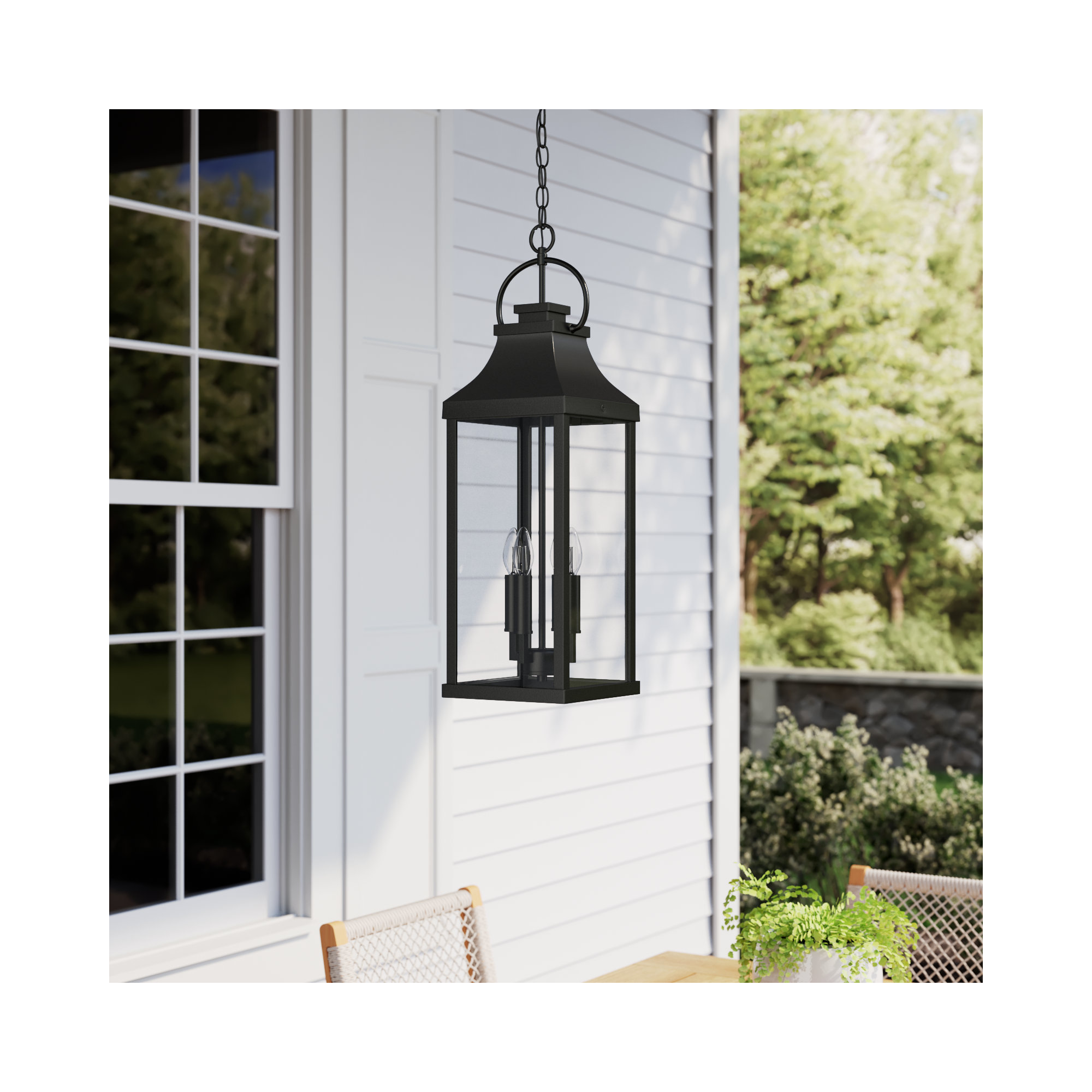Caden Outdoor Hanging Lantern, Black