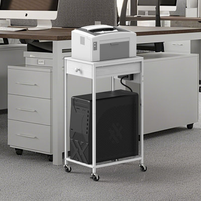 Printer Stand - White with Power Strip
