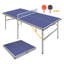 Ensemble de table de tennis de table de taille moyenne de 6 pi, table de tennis de table avec filet, raquettes et balles pour les jeux d'intérieur et d'extérieur