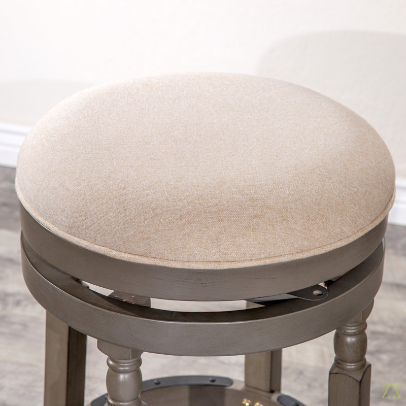 Tabouret 30 ", siège en tissu, Siège crème / cadre gris