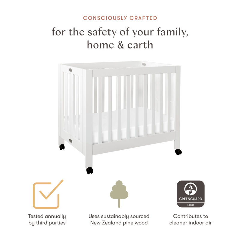 Origami Mini Portable Crib, White