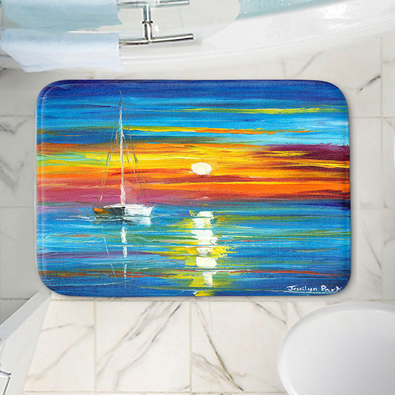 Tapis pour salle de bain à mousse mémoire perdue en mer, l 24 po x L 17 po x H 1 po
