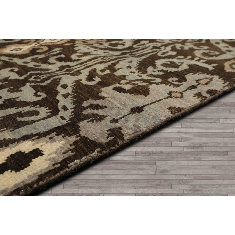 Tapis unique brun de 7 pi 11 po x 10 pi 4 po