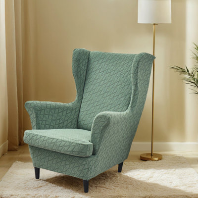 Housses de protection de meubles pour fauteuils à oreilles, housses de coussin en T extensibles 2 pièces, anti-boulochage, ajustement du bas élastique, lavable à la machine
