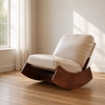 Plush Ergonomic Glider Rocking Chair with Sturdy Durable Frame and Premium Soft Upholstery, Smooth Gentle Gliding Motion Accent Seating with Comfortable Support for Relaxation, Nursing, Reading, and Unwinding After Long Days