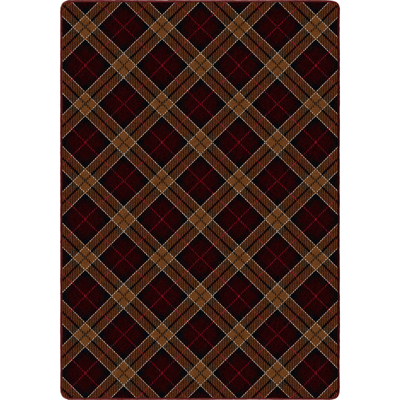 Christmas Plaid Victorian Red, Red/Gold, Rectangle 3'10" x 5'4"