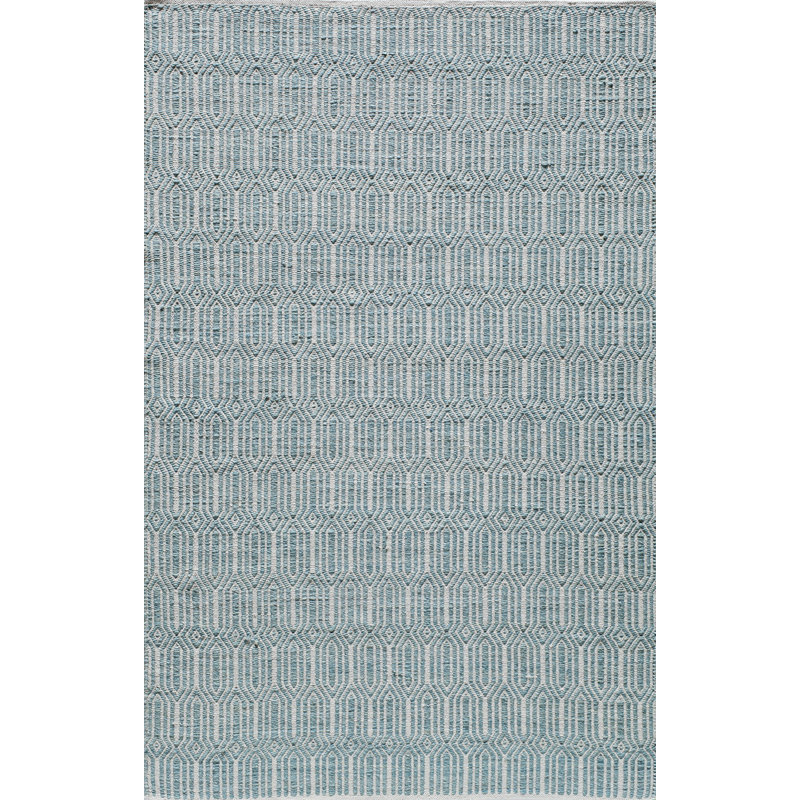 Geometric Handmade Flatweave Blue Area Rug, Rectangle 2' x 3'
