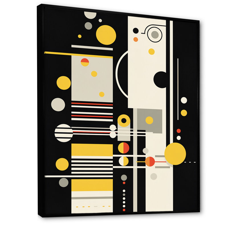«Paradise Of Sound», rétro, noir et jaune abstrait - décoration murale géométrique moderne, H 20 po x l 12 po x P 1 po