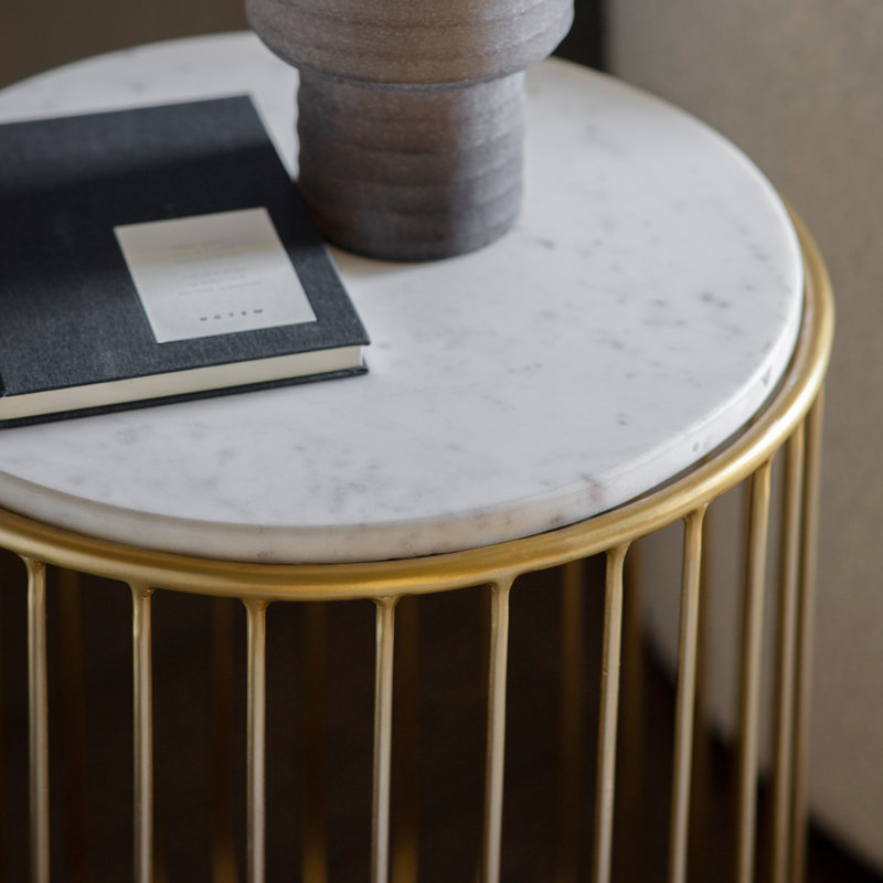 Toulon Frame End Table, Gold
