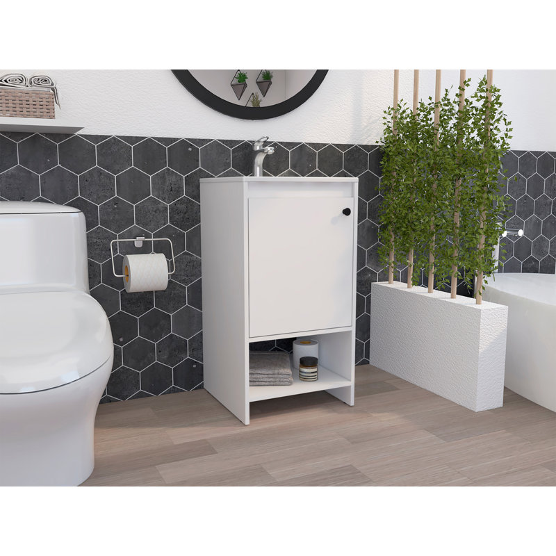 1-Shelf Miyamoto Vanity Cabinet, White