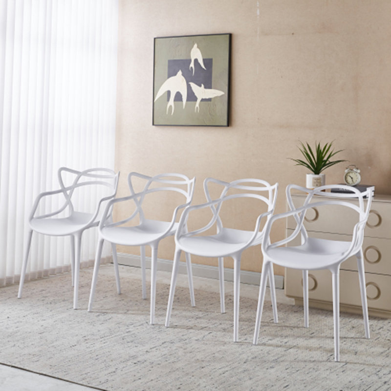 Chaise de salle à manger en plastique, Blanc