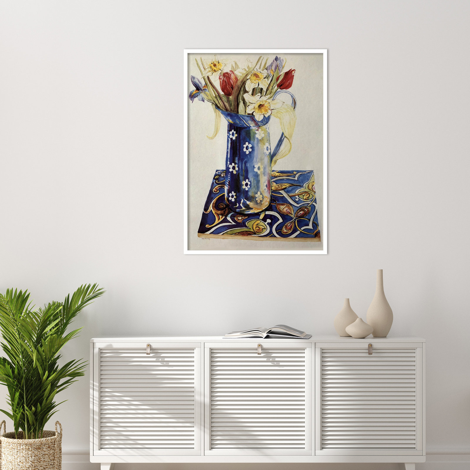 Chancy "Tulips" Print by Joan Thewsey, White, 41" H x 29" W x 1" D