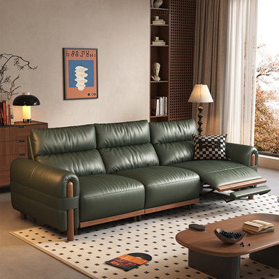 Green Genuine Leather Modular Sofa