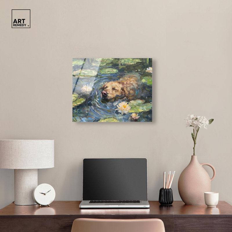 Art mural en verre acrylique sans cadre Monet, H 16 po x l 20 po