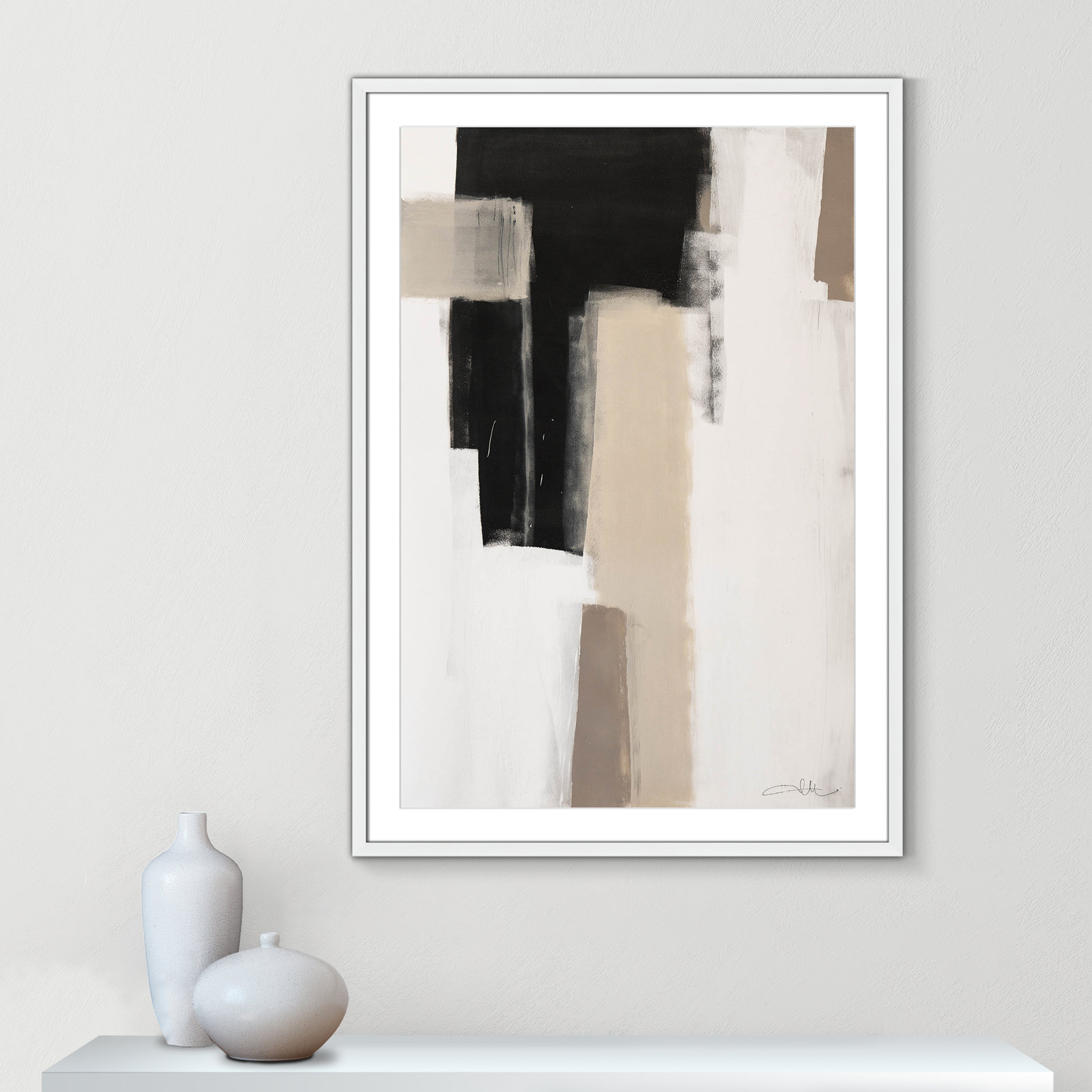 Calvin "Earth Scapes I" Print, 41.5" H x 29.5" W x 1.25" D, White Single Picture Frame, Yes