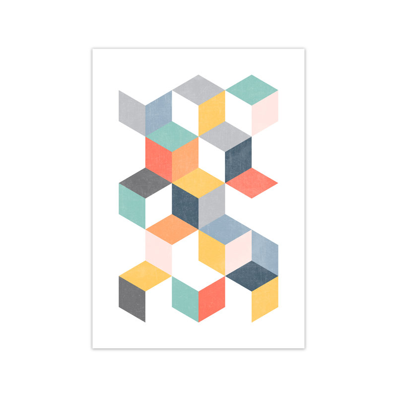 Scandinavian Geometric B - Print, Unframed, 59cm H x 42cm W x 1cm D