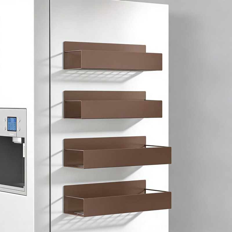 Magnetic Spice Rack Organizer For Refrigerator And Oven - 4 Pack Heavy Duty Space Saving Storage Solution With Strong Magnets