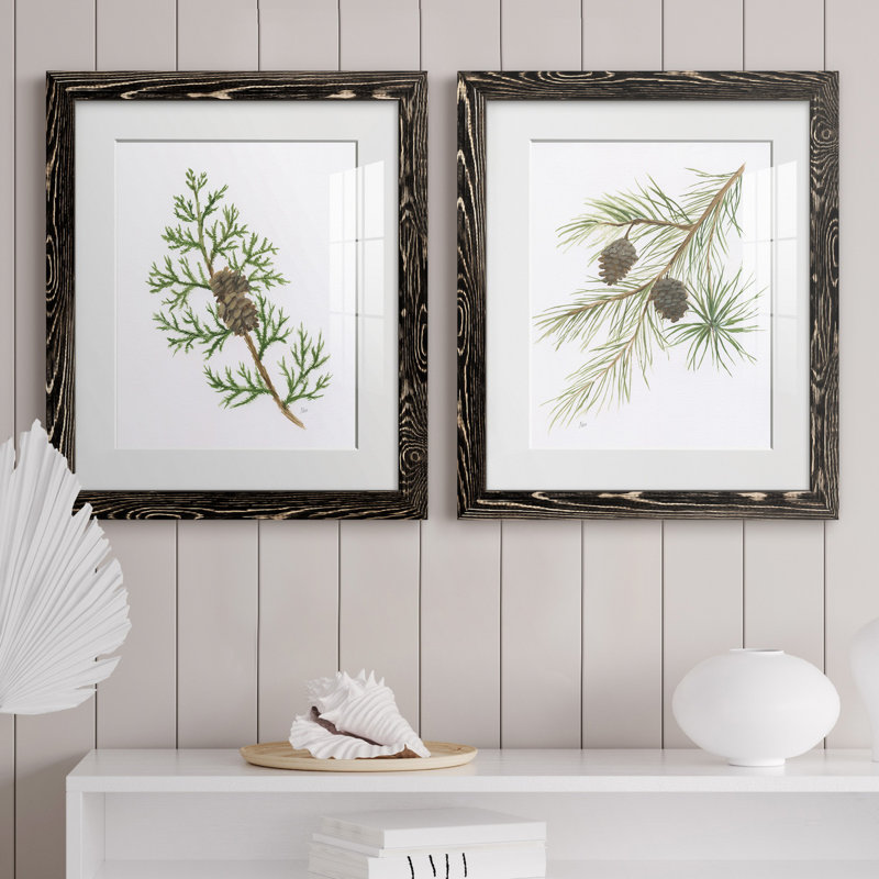 Winter Botanical III - ensemble de 2 reproductions d'art, H 20 po x l 17 po x P 1 po, H 31,5 po x l 47 po x P 1,5 po, Blanc