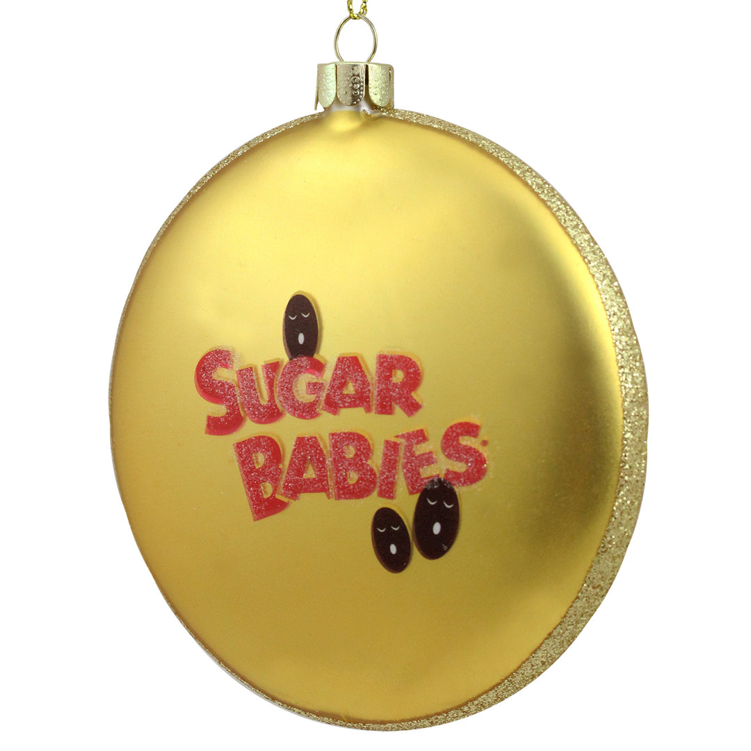 4" Gold and Red Tootsie Roll Sugar Babies Caramel Candies Disc Christmas Ornament Northlight Seasonal